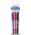 PACK 3 ROTULADORES MONO TWIN PERMANENTES PUNTA FINA Y GRUESA (NEGRO, AZUL, ROJO). TOMBOW OS-TME-3P