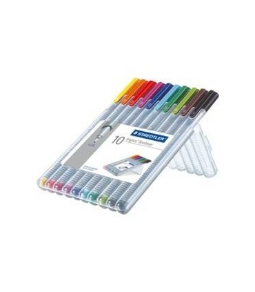 ESTUCHE 10 PZAS TRIPLUS FINELINER 334, SURT. STAEDTLER 334 SB10