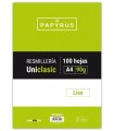 RECAMBIO PAQUETE 100 HOJAS A4 UNICLASIC 90 GR. LISO SIN MARGEN PAPYRUS 53390100