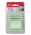 ROLLO DISPENSADOR DE NOTA ADHESIVA 50 MM X 8 M COLOR VERDE PASTEL APLI 18191