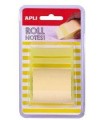 ROLLO DISPENSADOR DE NOTA ADHESIVA 50 MM X 8 M COLOR AMARILLO PASTEL APLI 18190