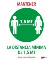 SEALES ADHESIVOS PREIMPRESO  "MANTENER DISNTACIA MINIMA DE 1,5 MT" SOBRE DE 2 HOJAS EN A4 AVERY AV_KITCOVID4_ES