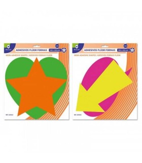 PACK 2 COLORES ADHESIVOS FORMAS FLUORESCENTES BISMARK 324642