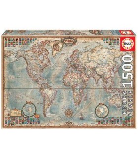 Educa Political Map of The World Puzzle rompecabezas 1500 pieza(s)