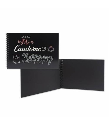 CUADERNO A5 LETTERING 32 HOJAS NEGRAS 180 GRMS BISMARK 328628