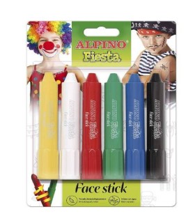 BLISTER 6 UNIDADES MAQUILLAJE FACE STICK 5 GR. COLORES SURTIDOS ALPINO DL000014