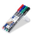 ESTUCHE 4 MARCADORES LUMOCOLOR PERMANENTE PUNTA SUPERFINA 0,4MM. SURTIDOS STAEDTLER 313 WP4