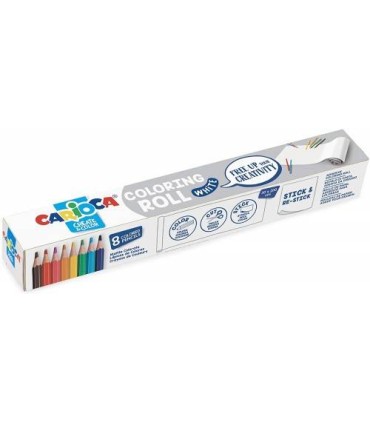 SET COLORING ROLL WHITE 200 X 30 CM + 8 LPICES CARIOCA 42980