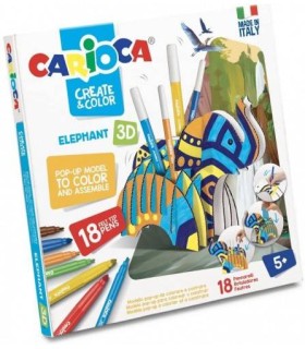 SET  CREATE & COLOR ELEPHANT 3D CARIOCA 42902