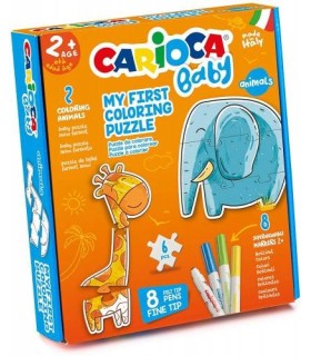 SET BABY COLORING PUZZLE ANIMALS CARIOCA 43079