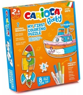 SET BABY COLORING PUZZLE TRANSPORTS CARIOCA 43080