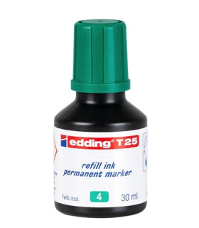 FRASCO TINTA PARA RELLENAR 25ML VERDE EDDING T25-004