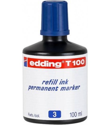 FRASCO TINTA PARA RELLENAR 100ML AZUL EDDING T100-03