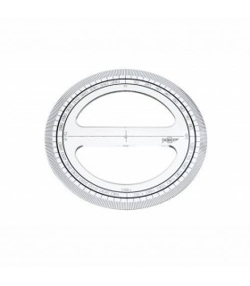 CIRCULO TRANSPARENTE EN PLASTICO INYECTADO GRADUADO Y BISELADO 12 CM. FAIBO 220