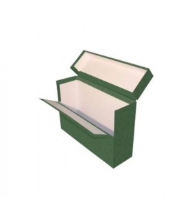 CAJA TRANSFERENCIA FOLIO DOBLE LOMO CARTON FORRADO EN GELTEX (39X25,5X20 CM) VERDE MARIOLA 1689VE