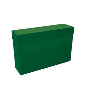 CAJA TRANSFERENCIA A4 CARTON FORRADO EN GELTEX (35X25,5X 11 CM) VERDE MARIOLA 1675VE