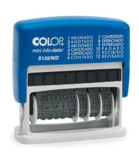 SELLO DE ENTINAJE S 120/WD FORMULA/FECHA 4MM ESPAOL AZUL/BICOLOR COLOP 104961