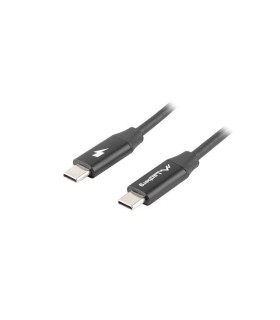 CABLE LANBERG USB C MACHO/MACHO 1M QUICK CHARGE 4.0 NEGRO