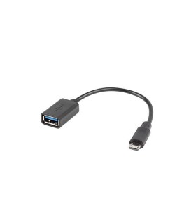 ADAPTADOR LANBERG OTG USB MICRO(M) 2.0 A USB-A(H) 15 CM NEGRO