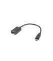 ADAPTADOR LANBERG OTG USB MICRO(M) 2.0 A USB-A(H) 15 CM NEGRO