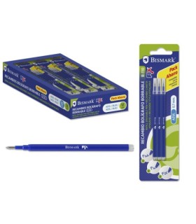 SET 3 UNIDADES RECAMBIO BOLIGRAFO BORRABLE AZUL BISMARK 327532