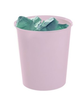 PAPELERA ECOGREEN 100% RECICLADO Y RECICLABLE ROSA PASTEL 18 LITROS 290X310 MM ARCHIVO 2000 2001 RS PS